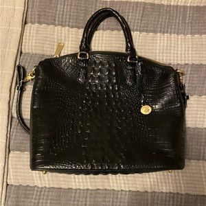 Brahmin Duxbury Leather Crocodile Embossed Satchel Bag